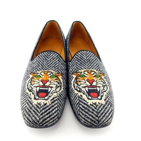 gucci herringbone slipper tiger